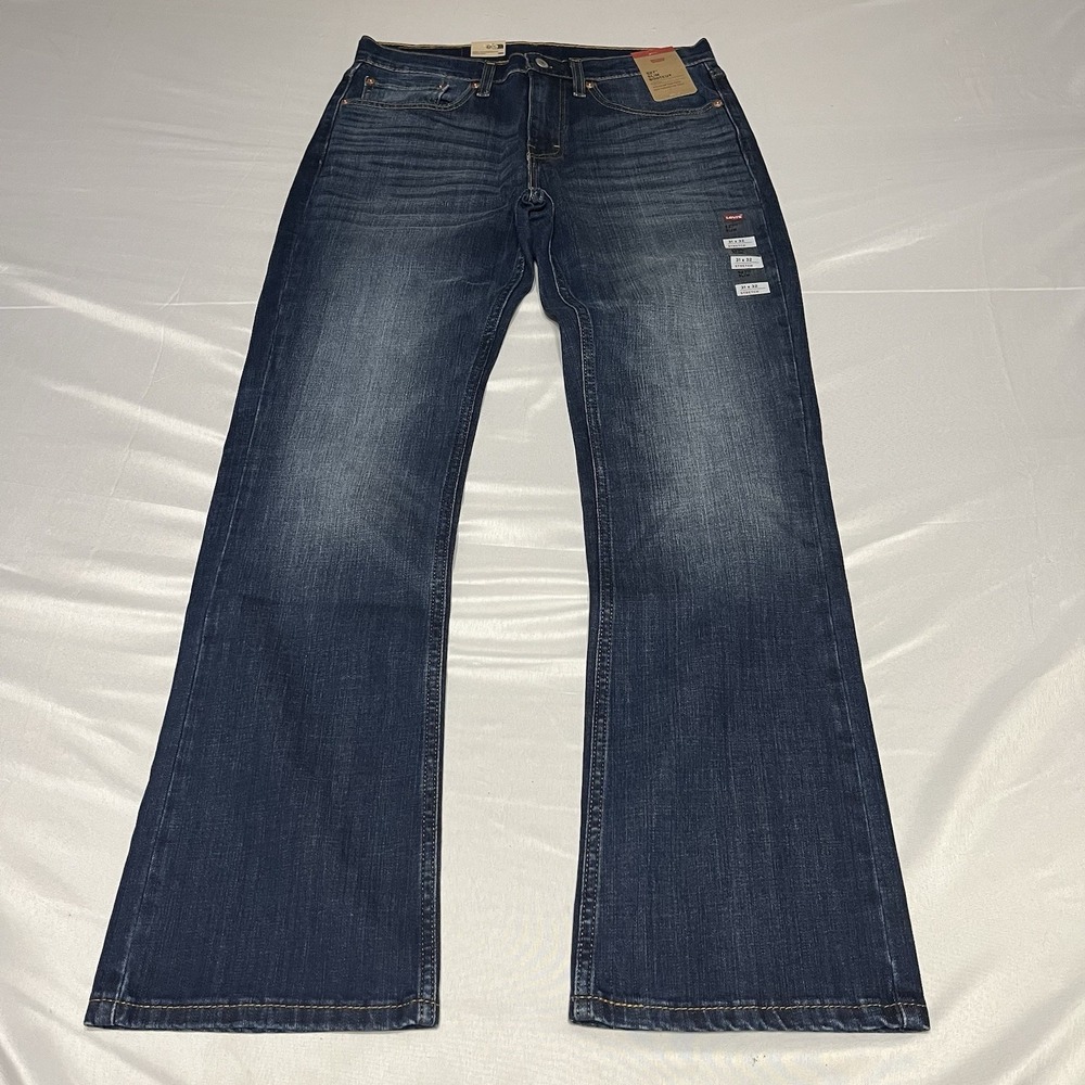 NWT Levis 527 Slim Bootcut Jeans Mens 31x32 Dark Wash Blue Denim Western Cowboy